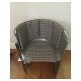 Custom Made Barrel Back Metal Chair, Pair