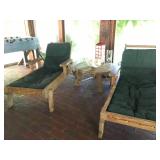 Cart-able Chaise Loungers and End Table 