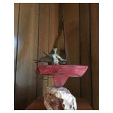 Sailboat Sculpture, Signed 