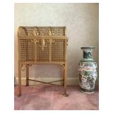 Brass Pierced Trunk on Stand, Floor Vase