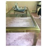 Mastercraft Brass Dining Table with Beveled Glass 