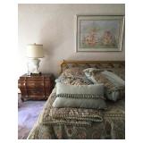 Bombe Chests, Gilt Headboard