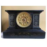 Black Marble Mantle Clock 