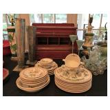 China, Primitives, Victorian Bud Vase, Roll Top Wooden Cash Box