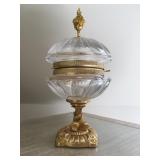 Baccarat Lidded Crystal Jar with Dolphin Motif 