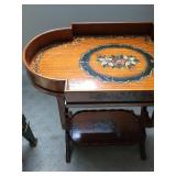 Maitland Smith Tray Table with Wreath and Floral Motif