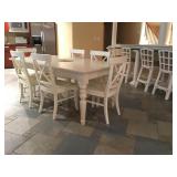 Contry White Kitchen Table with Six Chairs