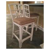 Set of Four Bamboo Counter Height Stools