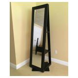 Swivel Floor Mirror with Shelf 