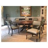 Karges Dinging Quadripartite Base Table and Karges (10) Parlor Deux Regency Chairs
