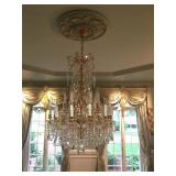 19th Century Crystal and Bronze Chandelier 