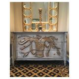 Three Drawer Chest with Urn Relief 