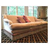 Avery Boardman Sloped Arm Sofa with Fringe Trim 