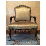 Regency Exposed Armchairs in Silk Jacquard 
