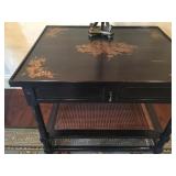 Design Center Coromandel Crackle Lacquered Side Table with Grape Motiff