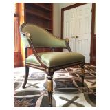 Lion Head Detail in Pear Upholstery 