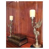 Winged Mermaid Candlesticks, Faux Book Storage Boxes