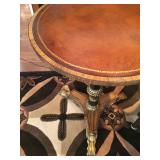 Baker Furniture Chairside Stand with Leather Top and Paw Feet from Baker Stately Homes 