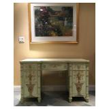 Hand Painted Double Pedestal Desk 