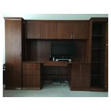 Wall Unit Desk with Brushed Aluminum Hardware 