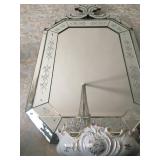 Antique Etched Glass Mirror
