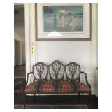 Hepplewhite Shield Back Inlaid Settee 