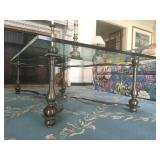 Polished Iron Glass Top Coffee Table 