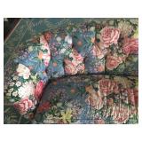 Baker Furniture Rounded Back Floral Sofa, Pair Available