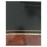 Detail of Leather Top Gilded Partners Desk 