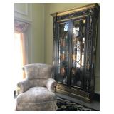 Pair of Scrolled Back Skirted Armchairs 