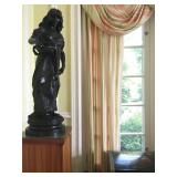 Woman with Basket Bronze, Adrien Etienne Gaidez 