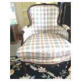 Queen Anne Sloped Armchair in Plaid 