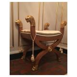 Vanity Stool with Lion Head, Pair Available 