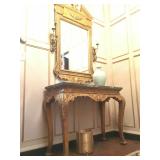 Marble Top Gilt Console Table