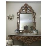 Marble Top Console or Vanity with Shell Detail
