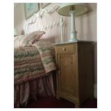 Pine Bed Side Tables with Marble Top