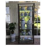 Blue and White Pottery, Brass Etagere 