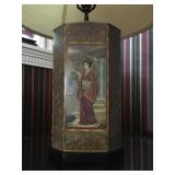 Tin Lamp with Geisha 