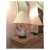 Chrysanthemum Lamps, Pair 