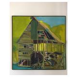 "Grasshopper Barn"	-Bonita Leflore 2015  45 x 45 Acrylic w/Pastel