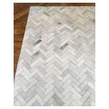 West Elm Pieced + Patched Cowhide Rug - Chevron Handcrafted 