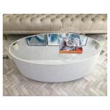 Made Goods Cara Oval Cocktail Table with Antique Mirror Top