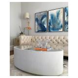 Made Goods Cara Oval Cocktail Table with Antique Mirror Top