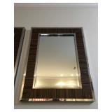 27) Zebra Wood Mirrors with Polished Nickel, PAIR