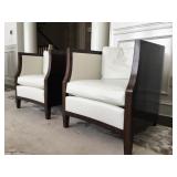17) Dessin Fournir/Gerard Sterling John-Michel Frank Style Barrel Back Armchairs, PAIR. Full Grain H
