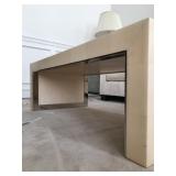 12) Lorin Marsh "Waterfall" Coffee Table in Bleached Goatskin with Polished Nickel Details