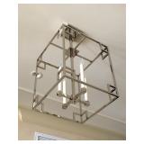 4) Polished Nickel Lantern Style Hall Light Fixture