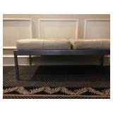 33) Natural Cowhide Three Cushion Seat with Polished Nickel Base