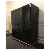 34) High Polished Black Lacquer Cabinet with Polished Nickel Base