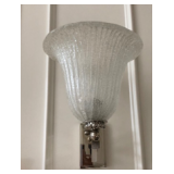 7) Lorin Marsh "Pulegoso" Vase Shaped Crystal Sconces with Brushed Nickel Wall Mounts 